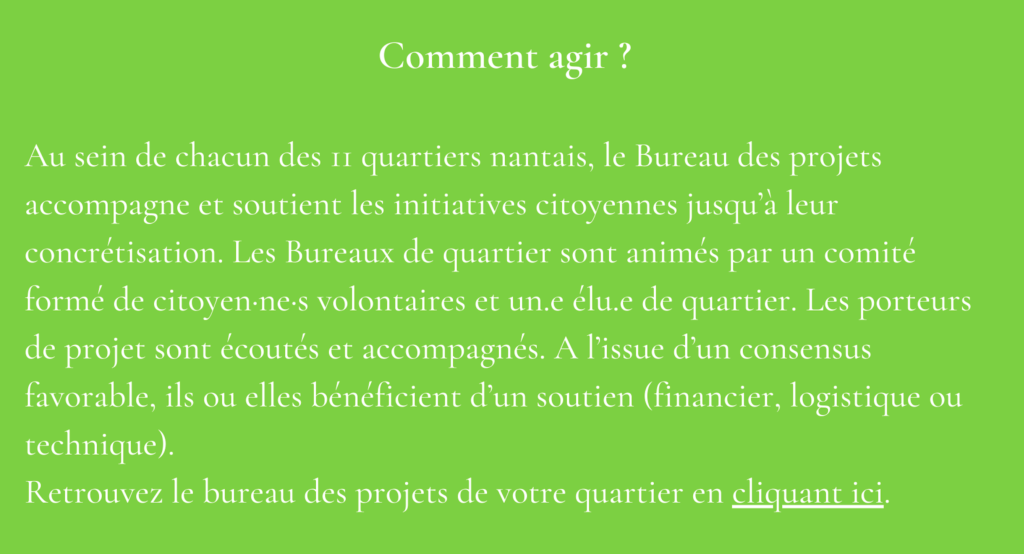 Comment Agir ? Le bureau des projets